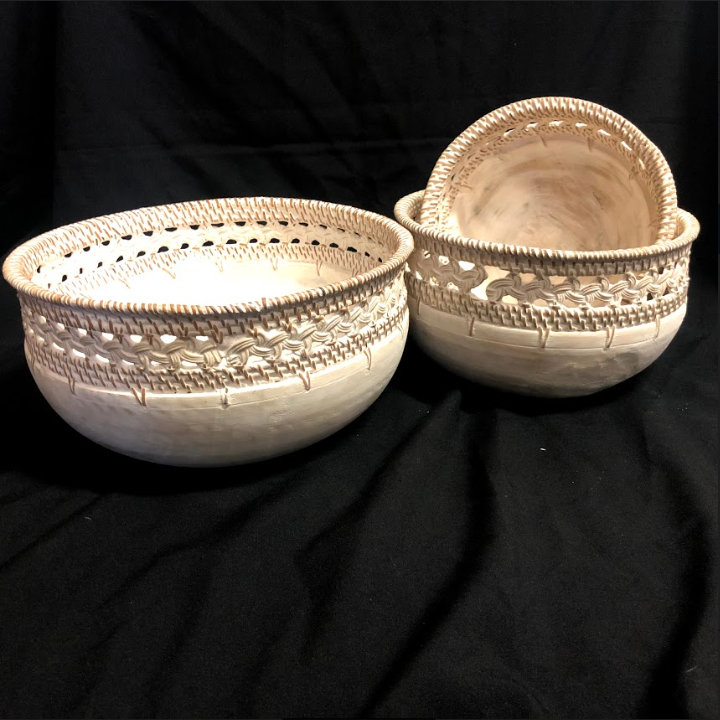 set of 3 bowls wooden