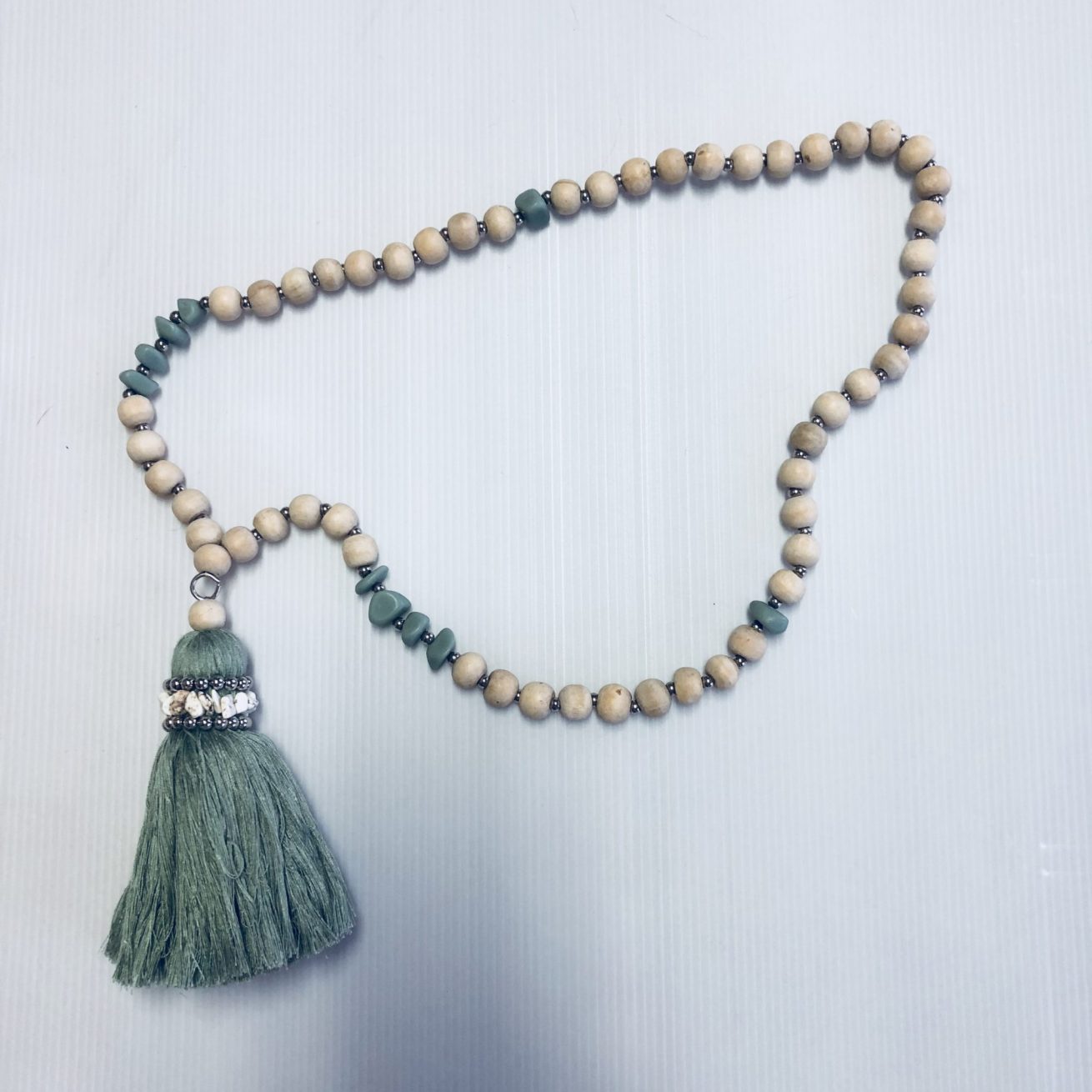 beaded strand sage