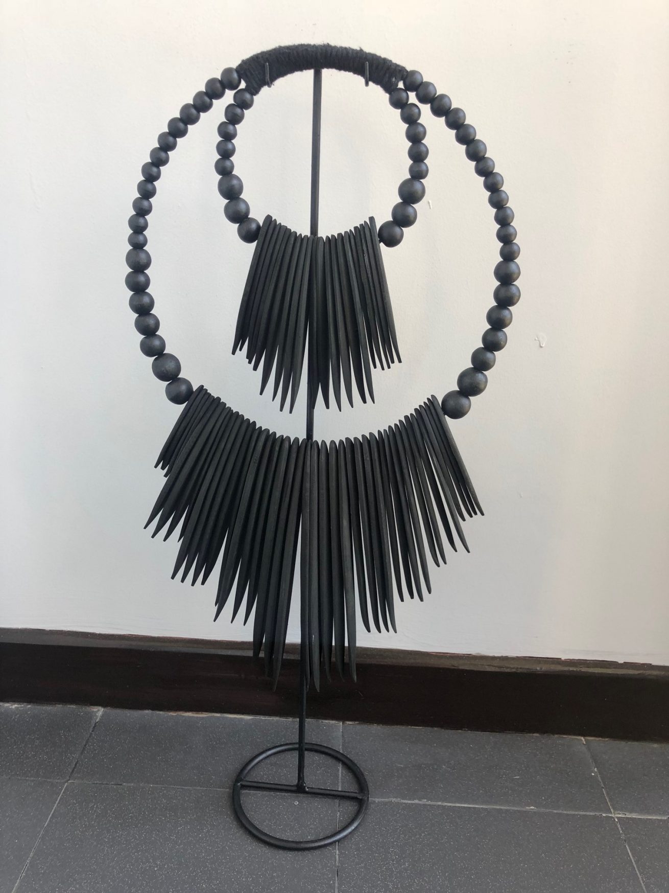 Cuttlefish necklace double black 