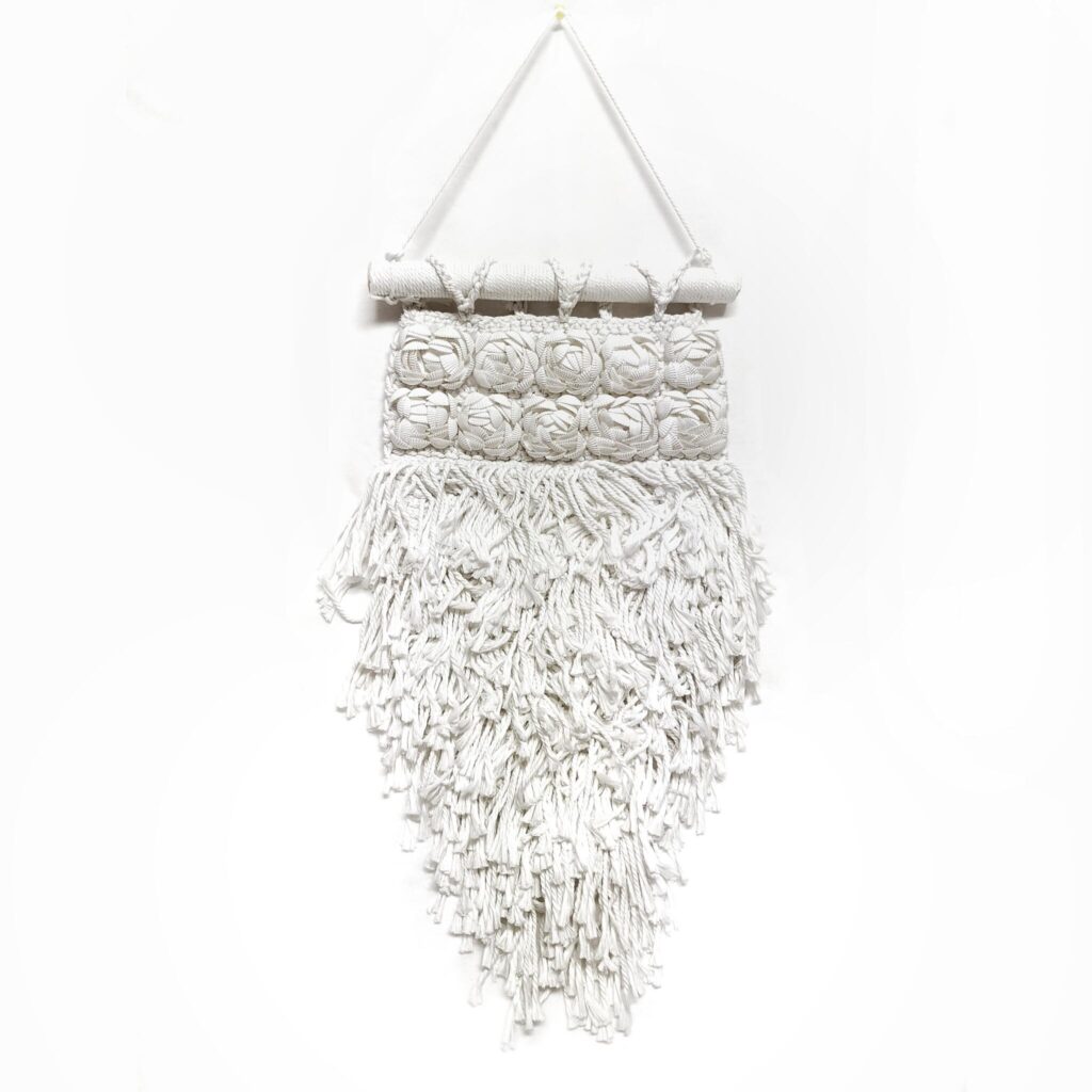 White Macrame with Shells – Jeddala Imports